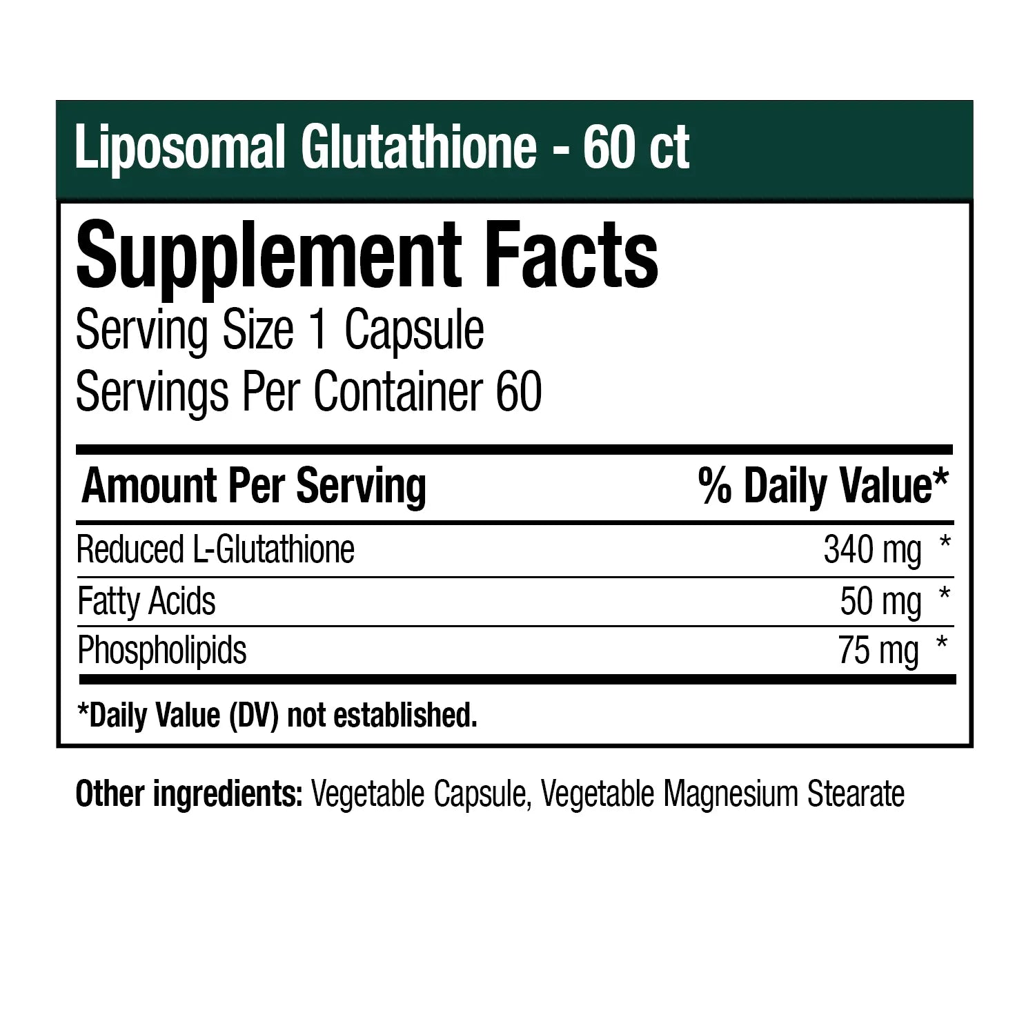 Liposomal Glutathione Supplement - 60 Vegetable Capsules Liposomal Glutathione Supplement - 60 Vegetable Capsules