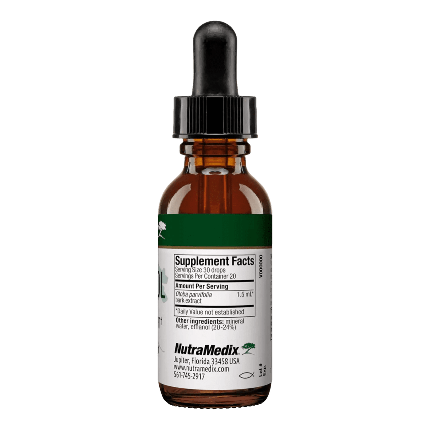 Banderol - 1oz - natural inflammatory support supplements back of the bottle