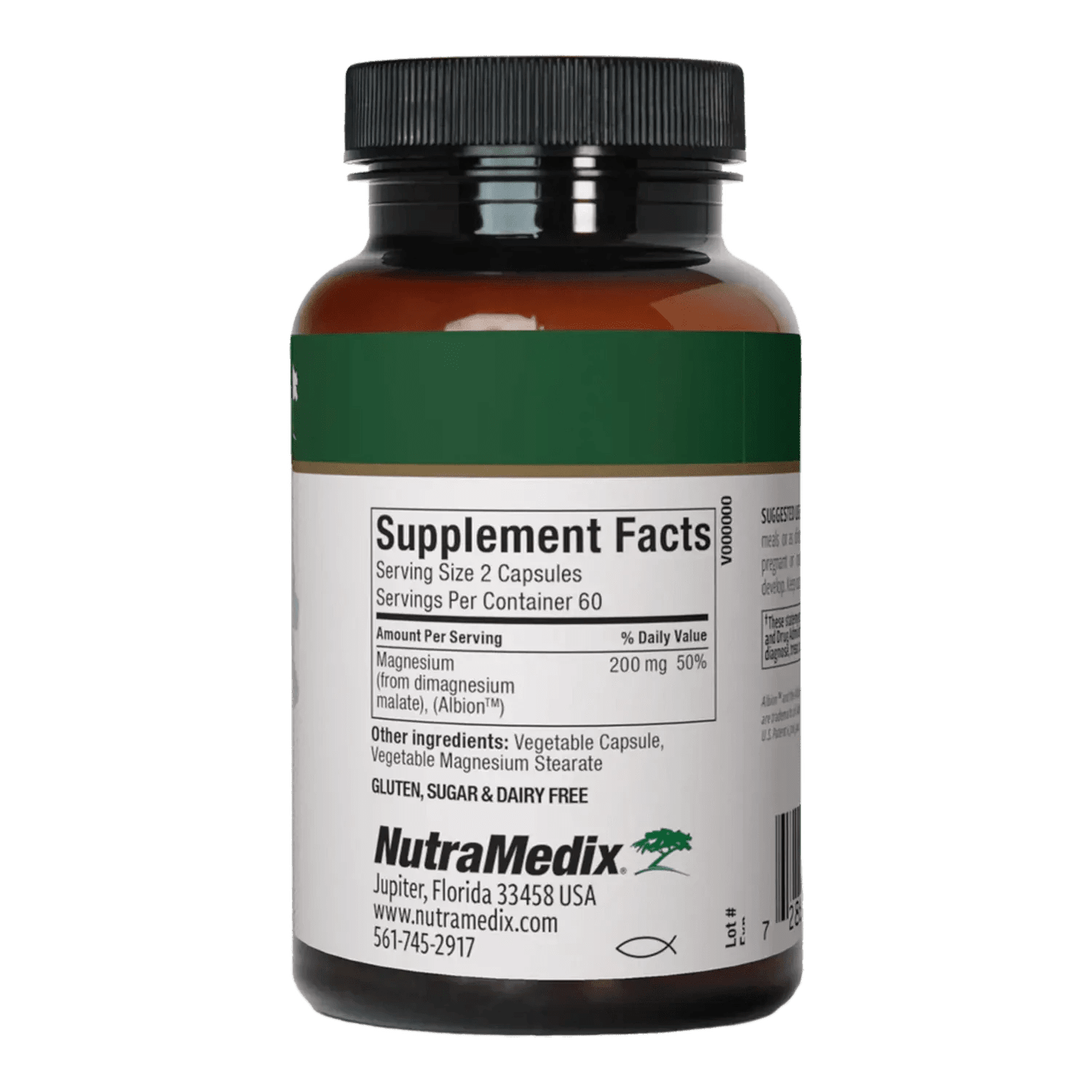 Magnesium Malate - 120 Vegetable Capsules  for energy support