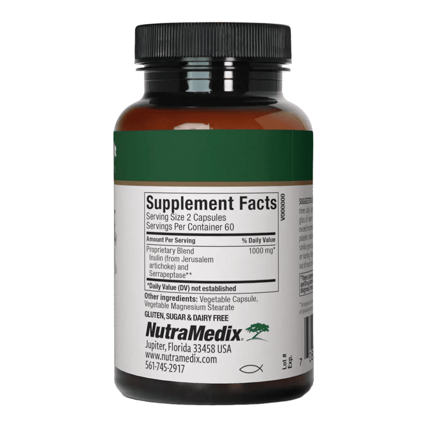 Serrapeptase joint health supplement - 120 Vegetable Capsules - Supplement facts