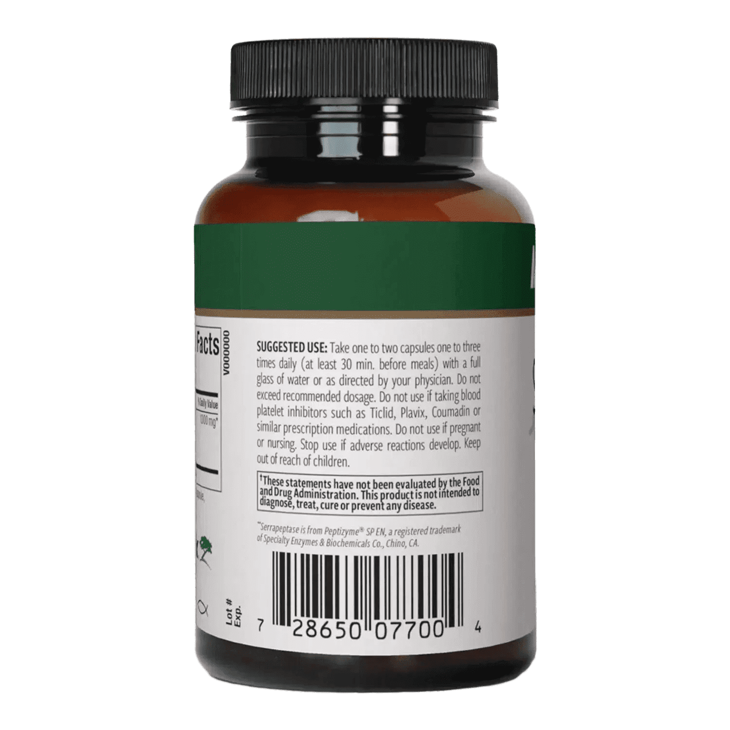 Serrapeptase joint health supplement - 120 Vegetable Capsules - Suggested use